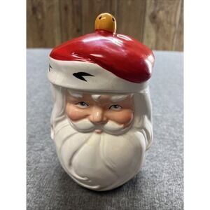 Vintage 1986 Avon Jolly Santa Candy Jar. A Christmas Holiday Collectible‎